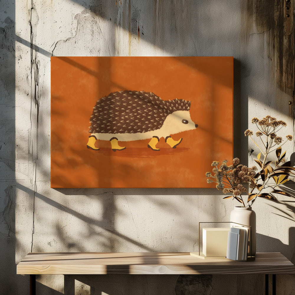 Sonny der Igel rennt in Cowboystiefeln | Leinwand