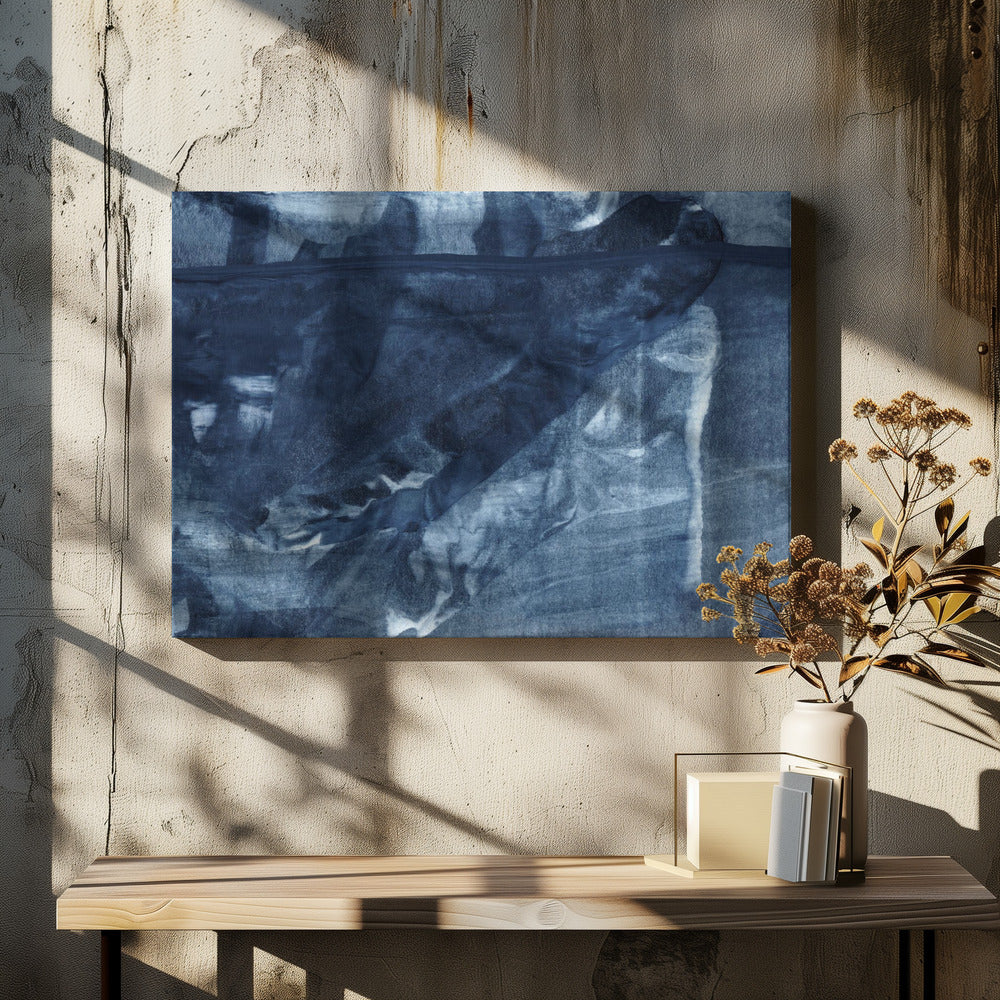 Blue Texture Flowing Vertical Lines | Canvas