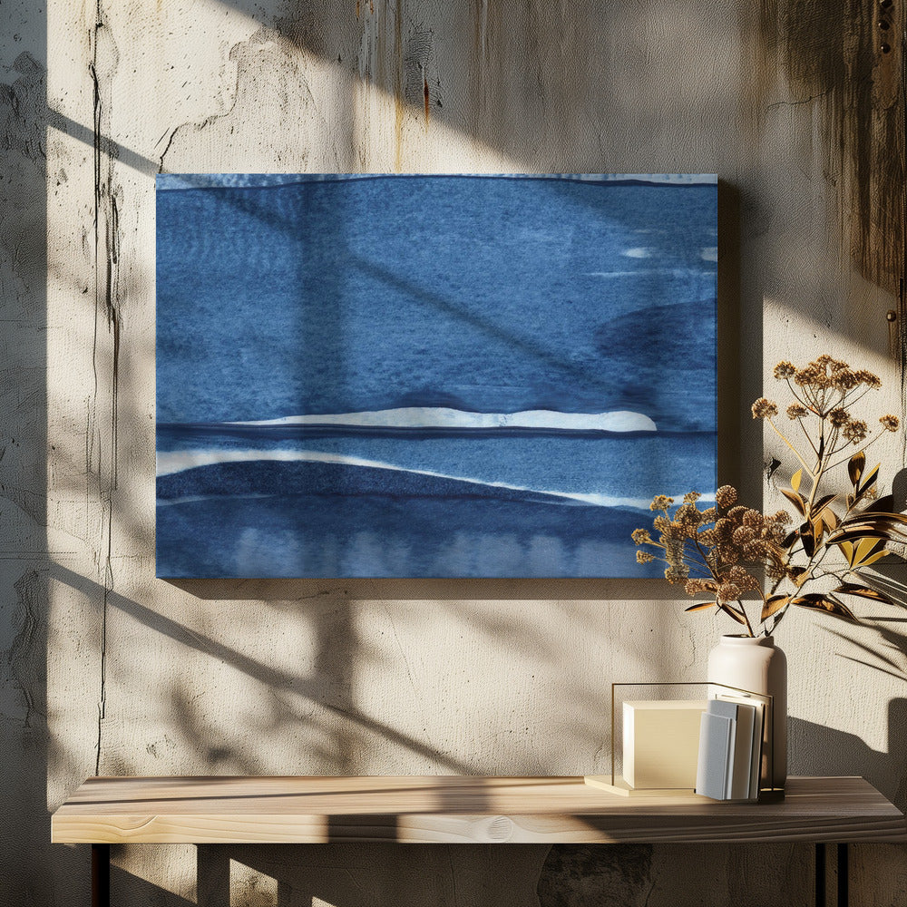 Blaue Aquarellwellen | Leinwand