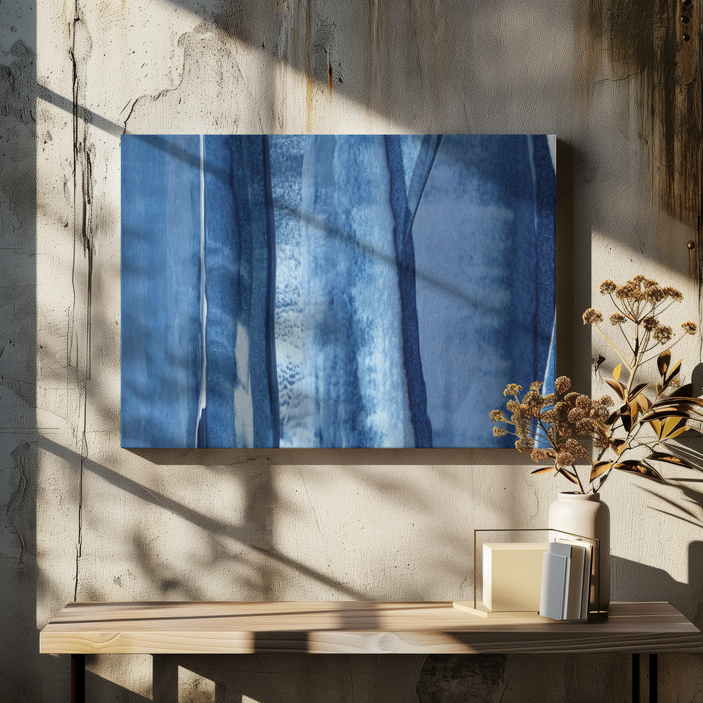 Blaue Linien und Schattierungen | Leinwand