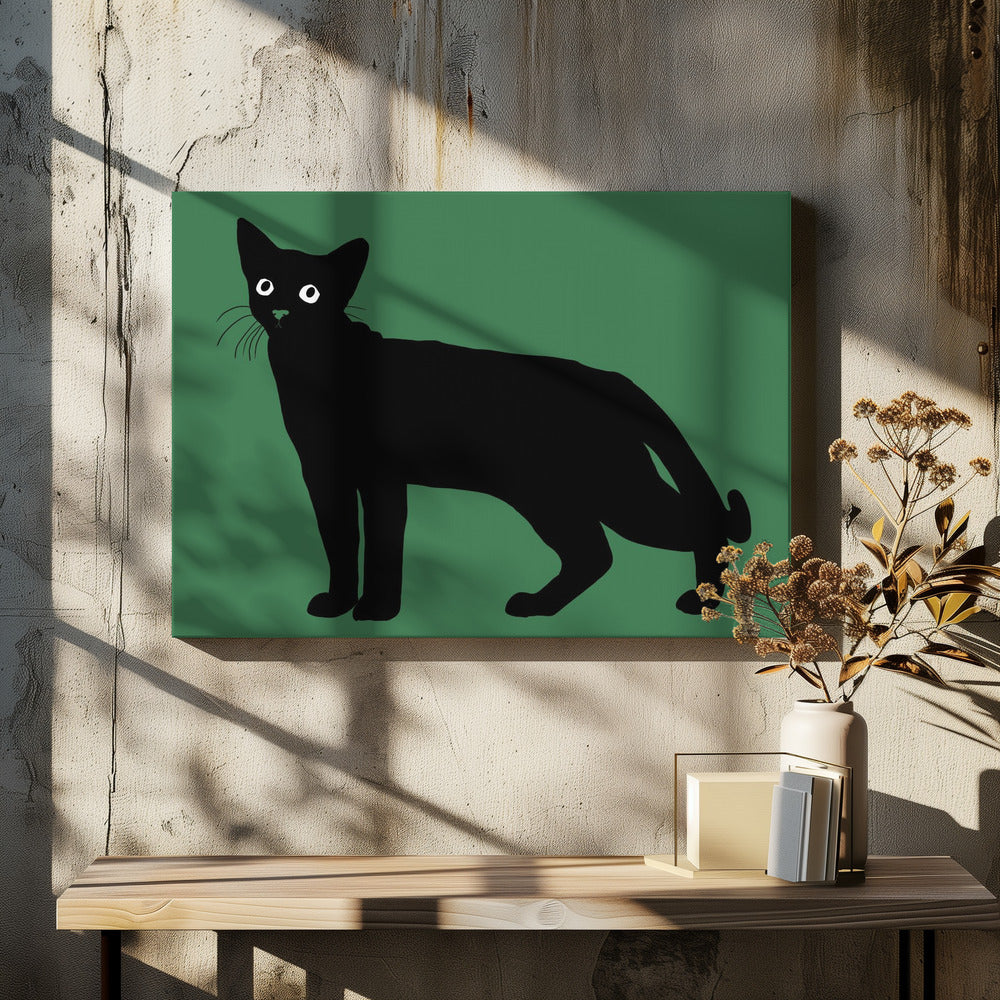 Schwarze Katze | Leinwand