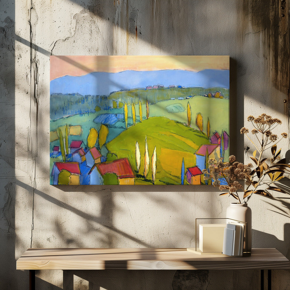 Bunte Hügellandschaft | Leinwand
