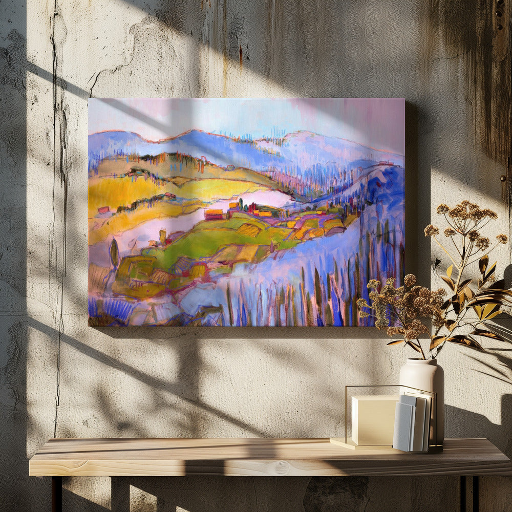 Bunte Hügellandschaft | Leinwand