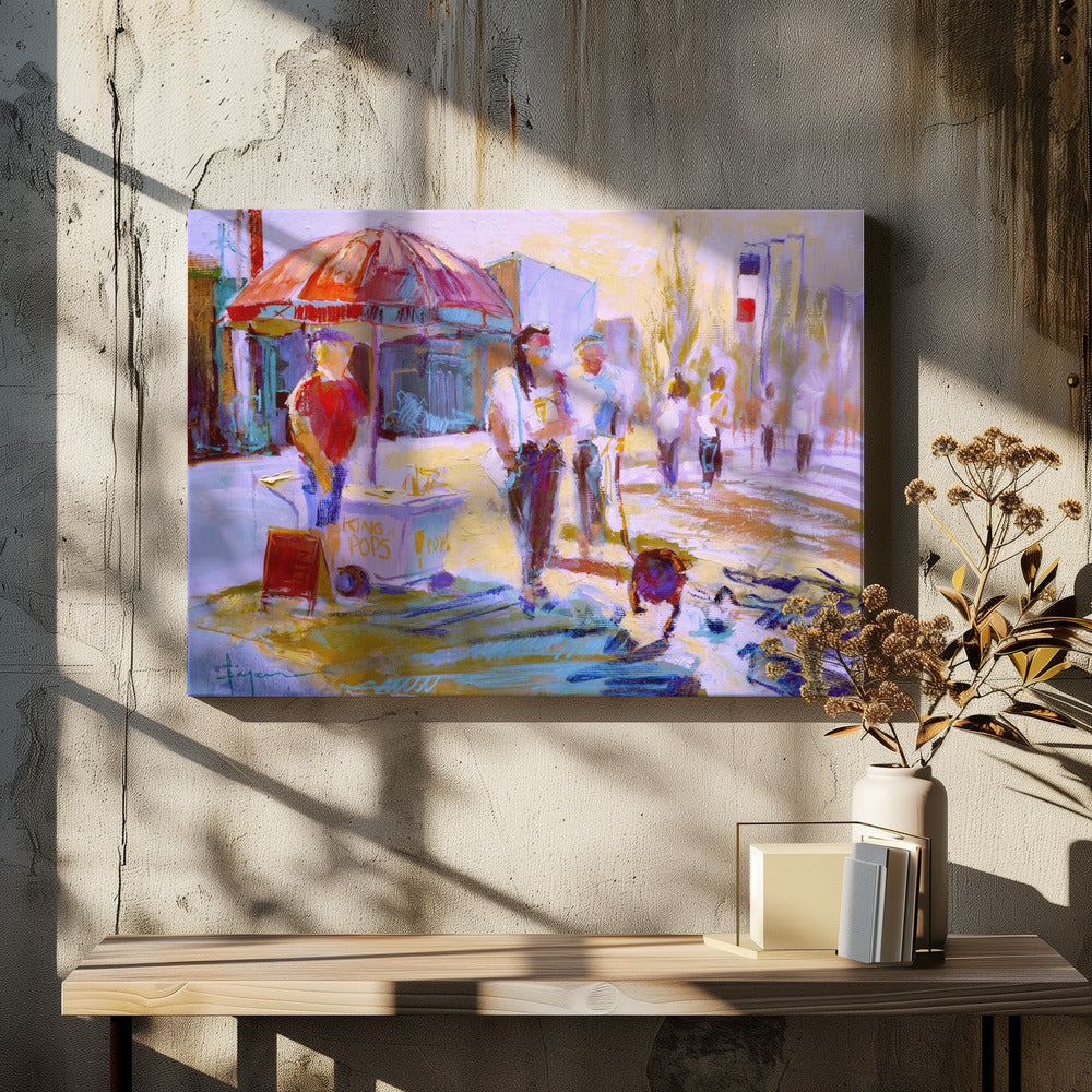 Sonnige Spaziergangszene | Leinwand