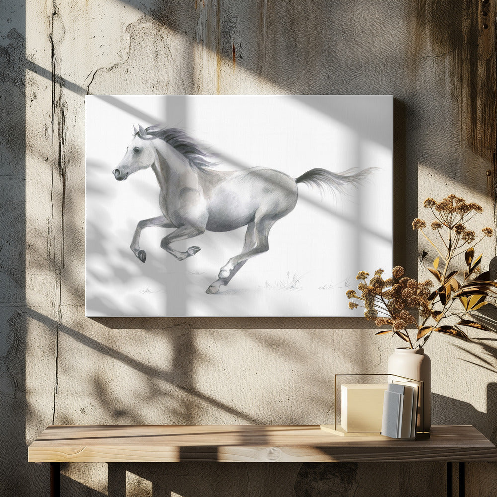 Dynamische Anmut eines galoppierenden Pferdes | Leinwand