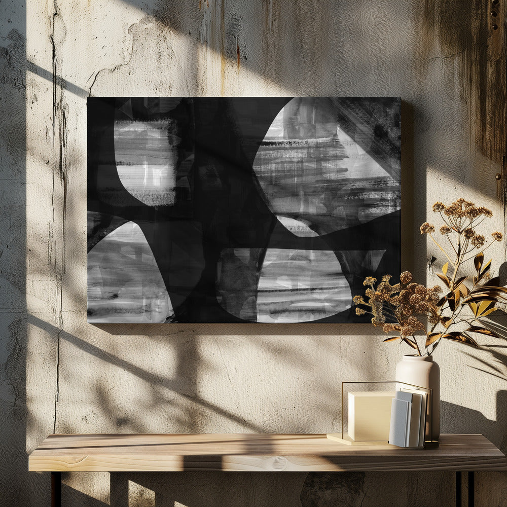 Abstract Black Night Shapes 4 | Canvas