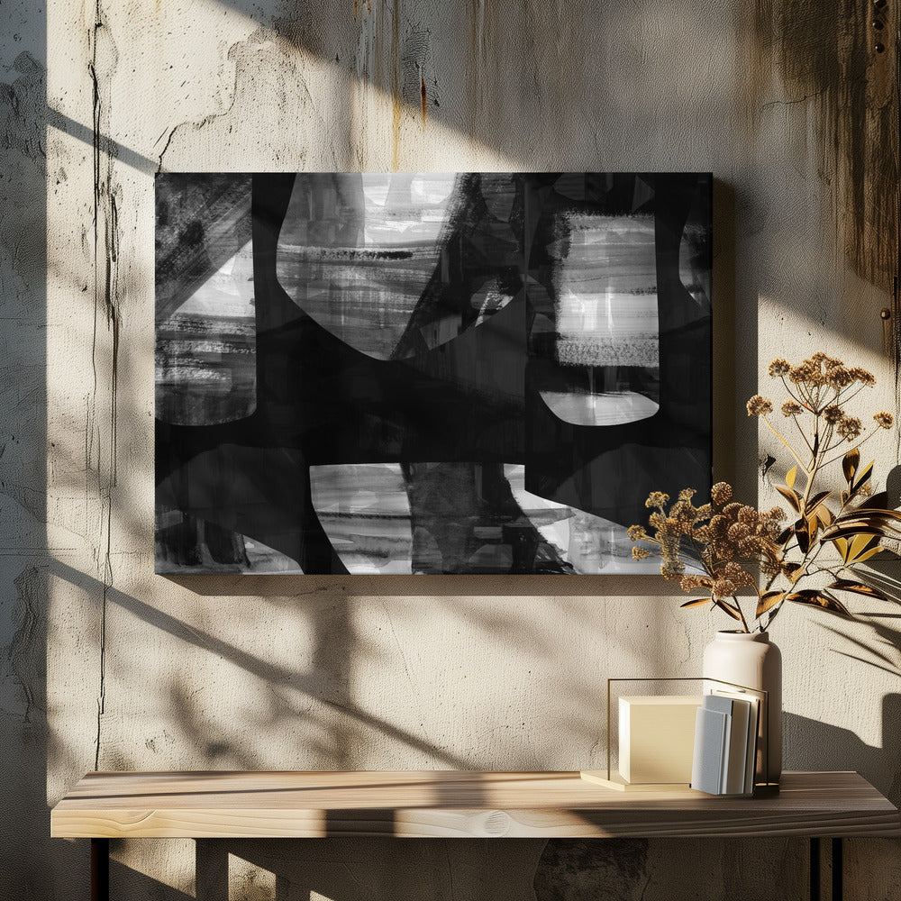 Abstract Black Night Shapes 2 | Canvas