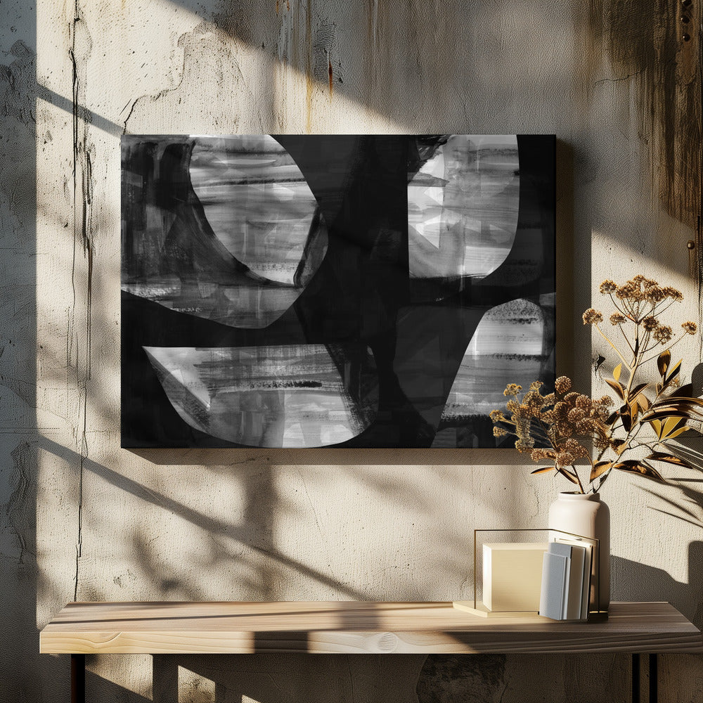 Abstract Black Night Shapes 3 | Canvas