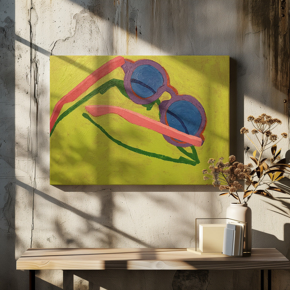 Sunglasses on Yellow Green | Canvas
