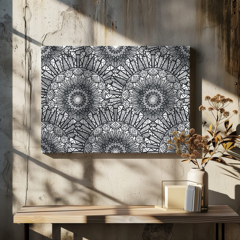 Abstrakte Mandala-Linienkunst | Leinwand