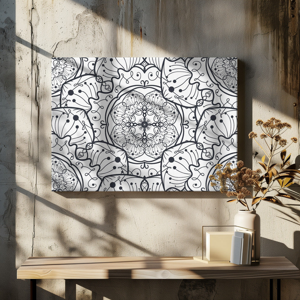 Abstrakte Mandala-Linienkunst | Leinwand