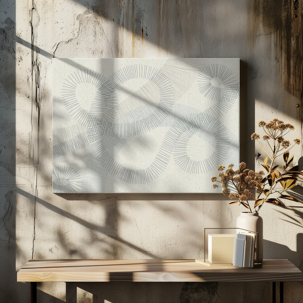calming essentials Geschwungene Linien blau | Leinwand