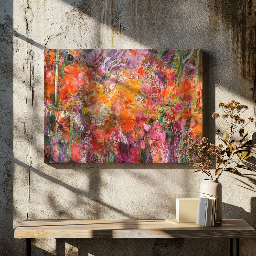 Lebendiger Flora-Wandteppich | Leinwand