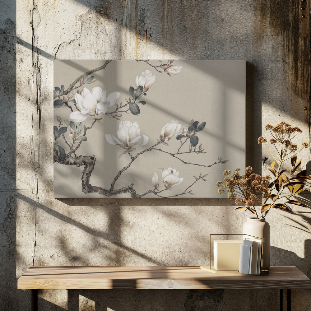 Chinoiserie Magnolienblüten | Leinwand