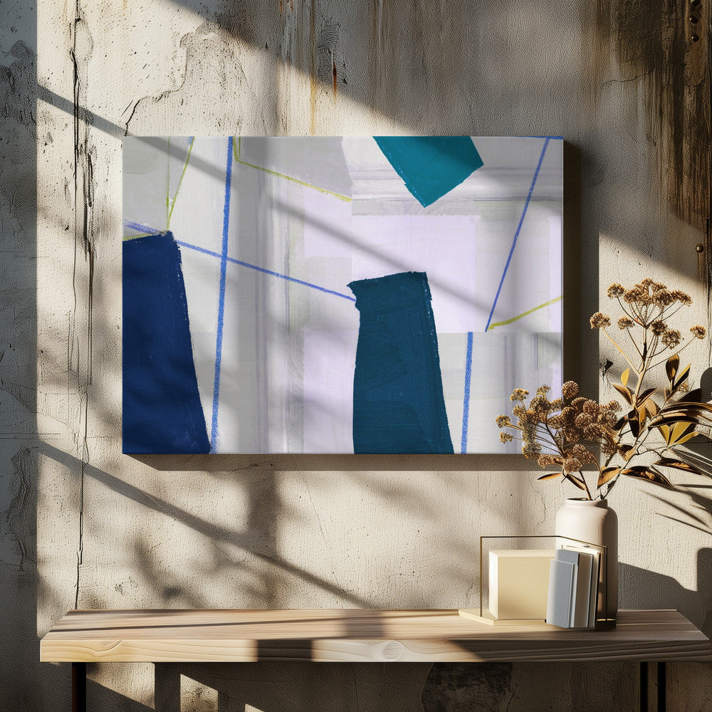 Abstrakte Komposition in Blau 2 | Leinwand