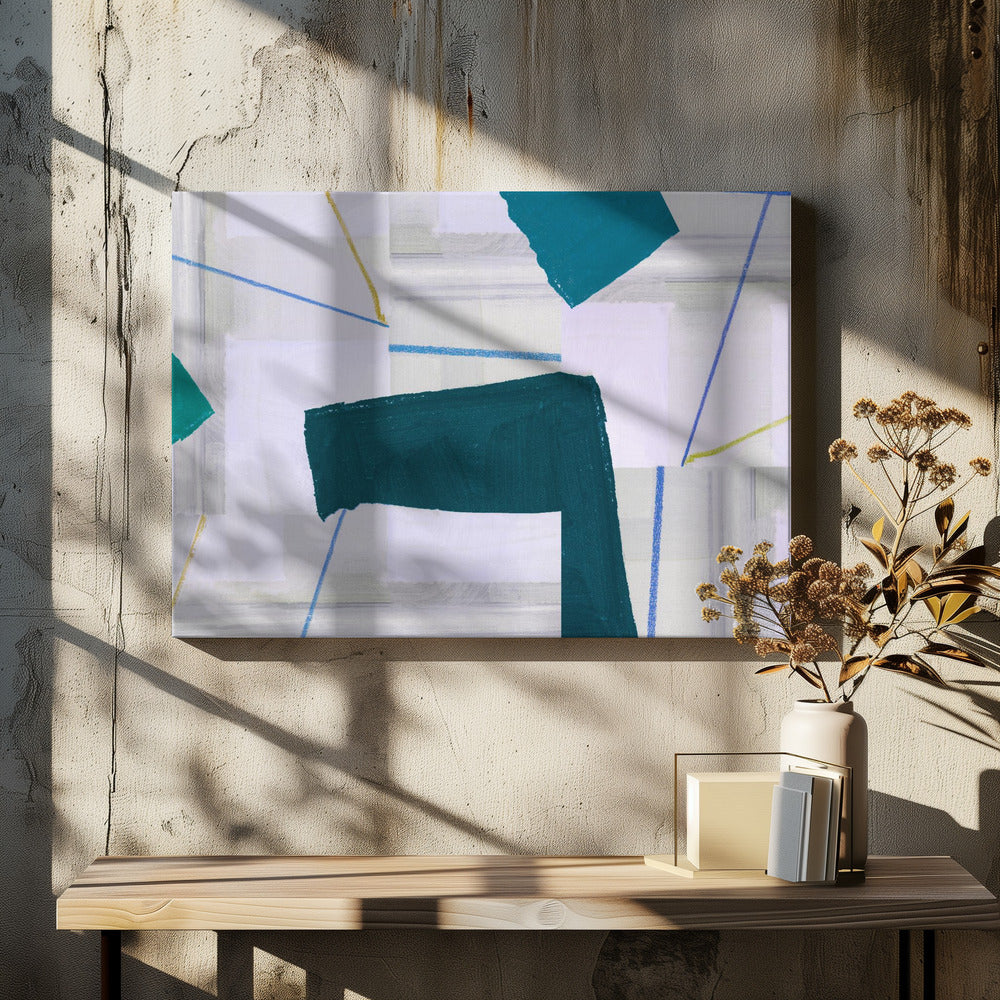 Abstrakte Komposition in Blau 3 | Leinwand