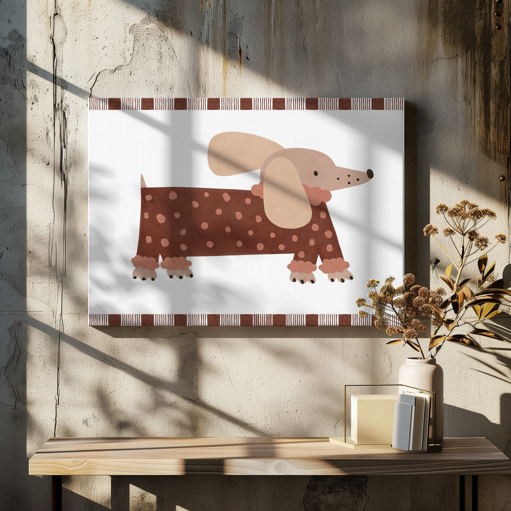 Gepunkteter Dackel | Leinwand
