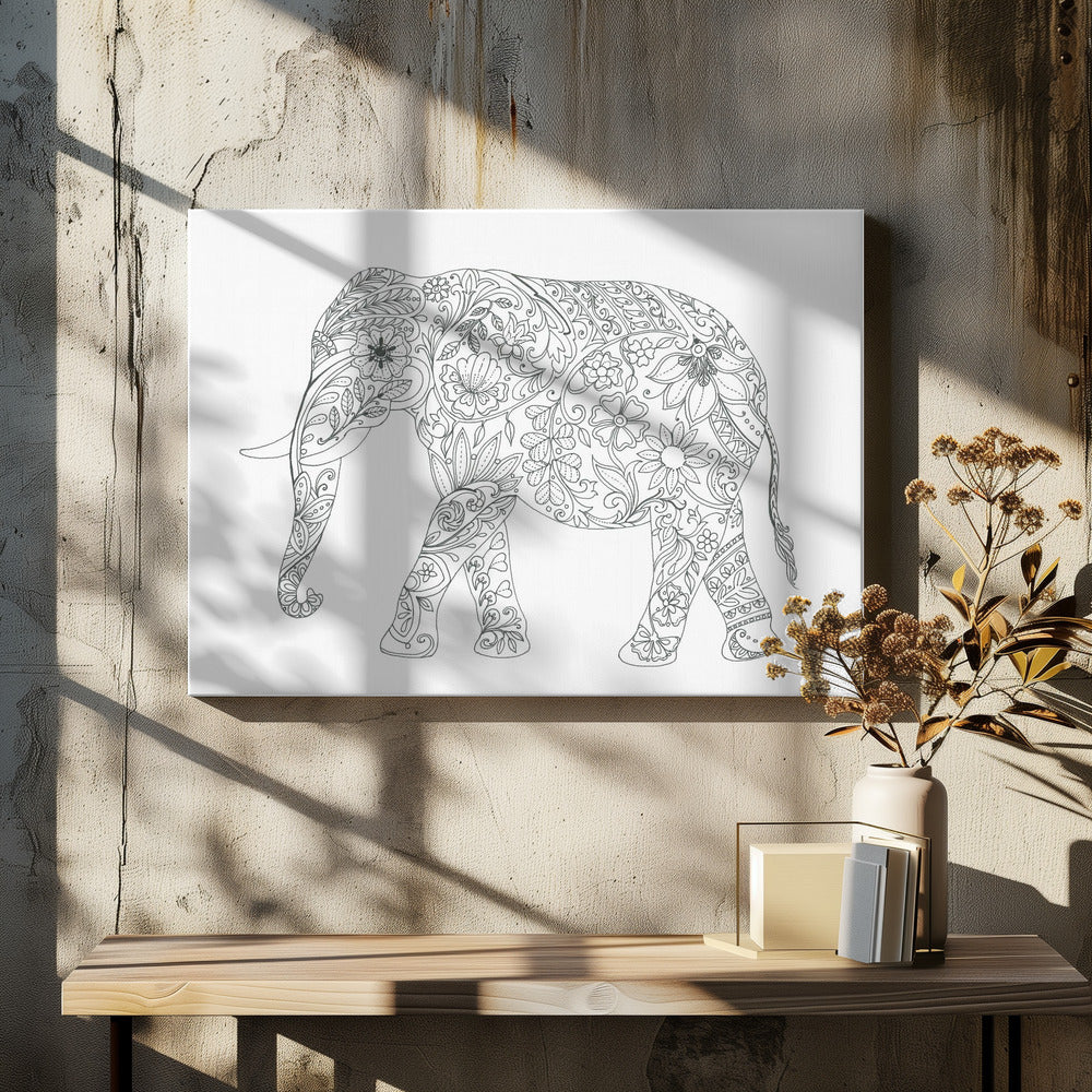 Floral Elephant | Canvas