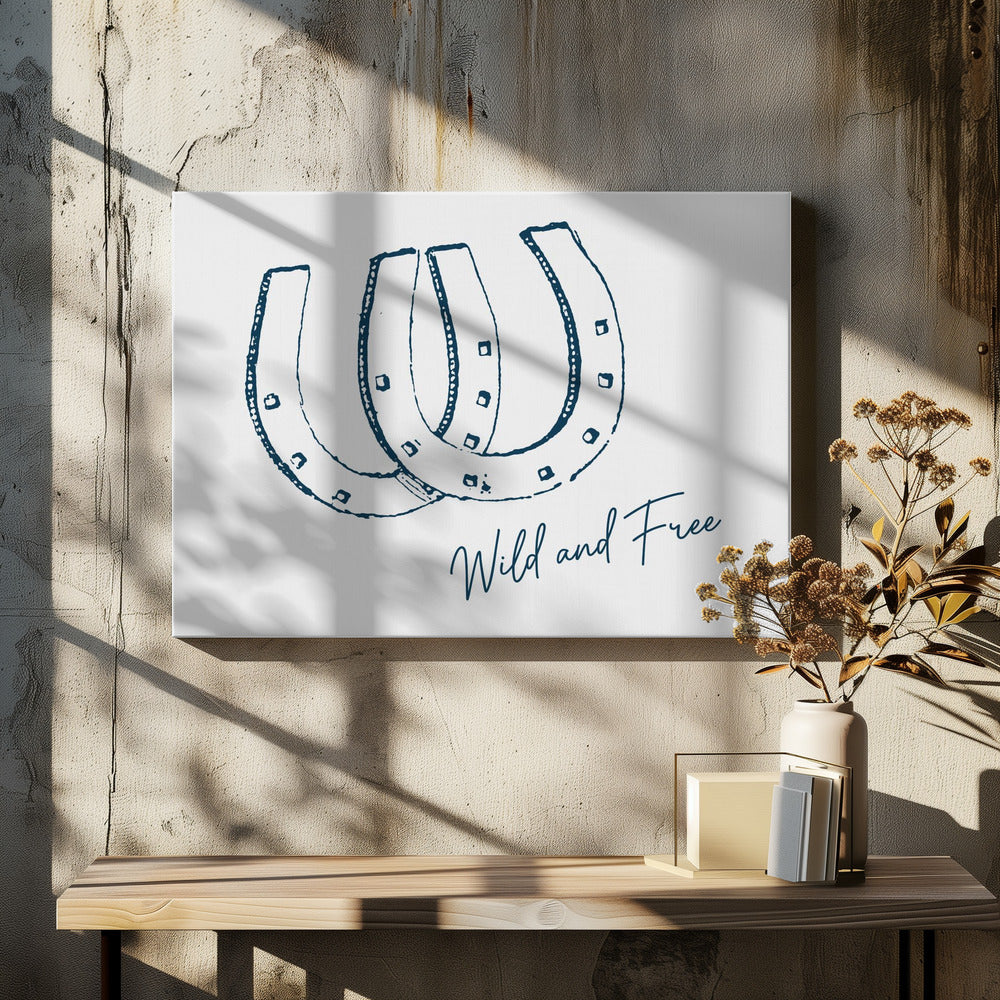 Hufeisen Wild and Free Marineblau | Leinwand