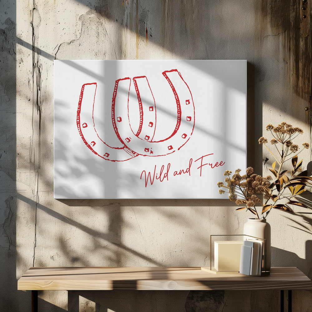Hufeisen Wild and Free Rot | Leinwand