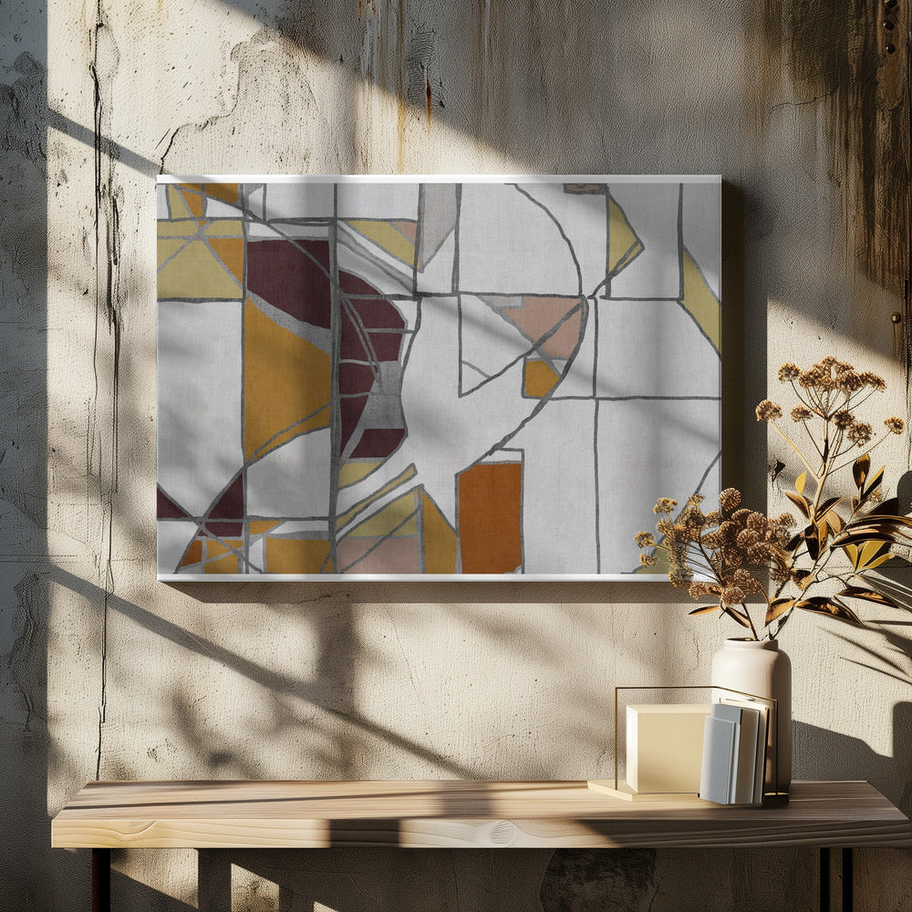 Abstrakte geometrische Formen in warmen Tönen | Leinwand
