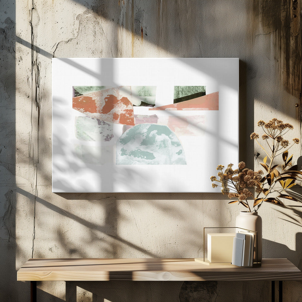Abstrakte Collage mit geometrischen Formen | Leinwand