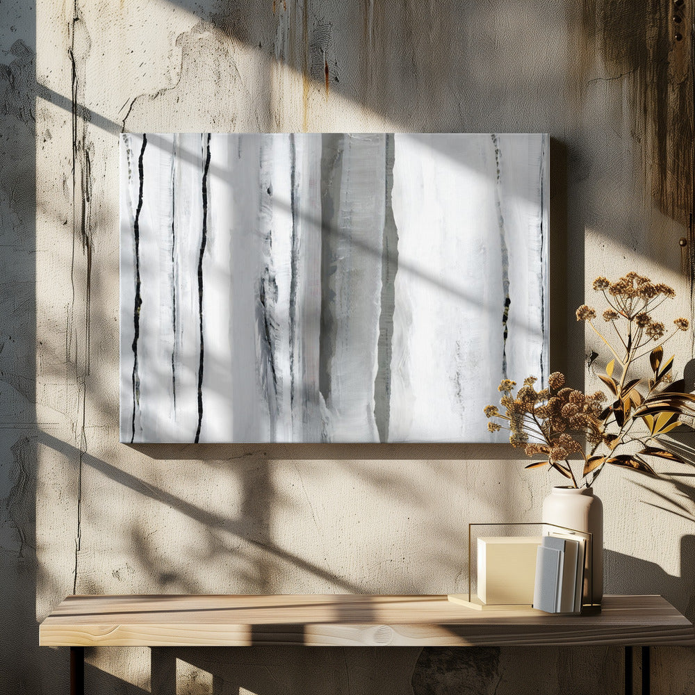 Vertical Lines And Silver Veils | Canvas