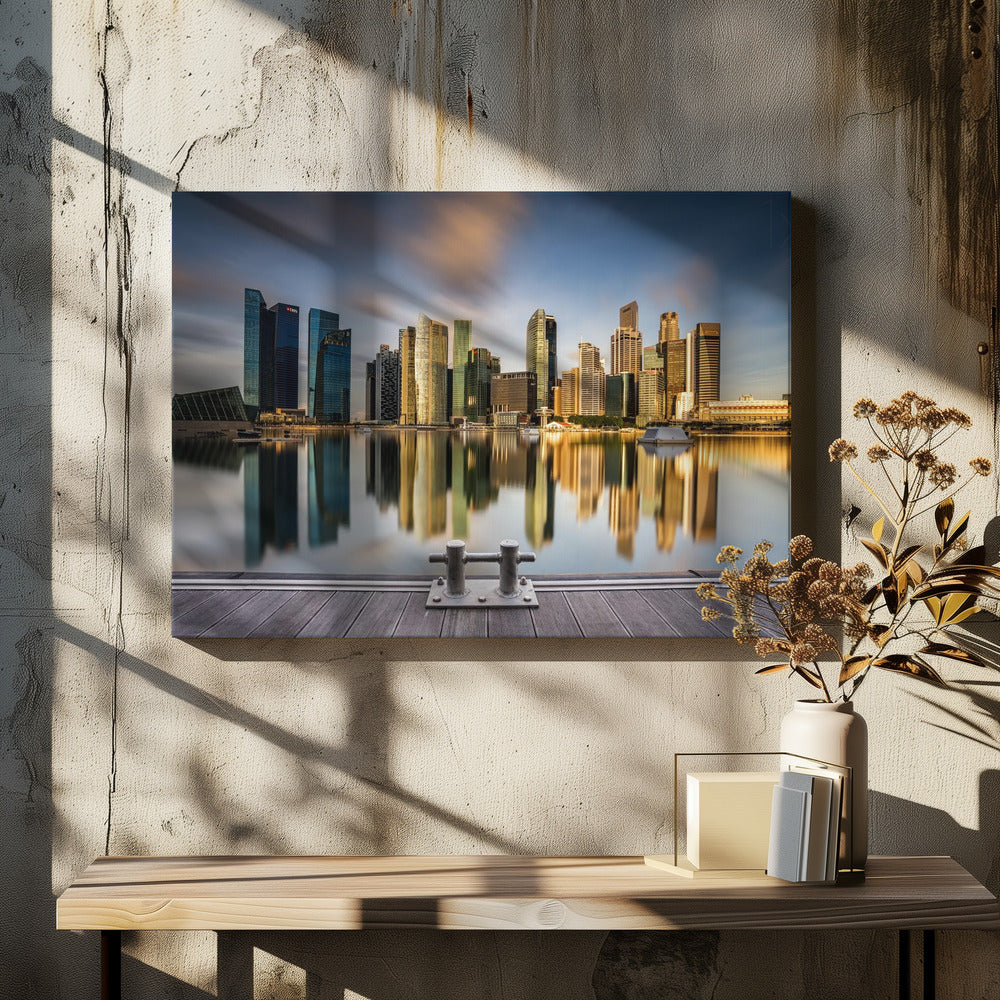 Goldener Morgen in Singapur | Leinwand