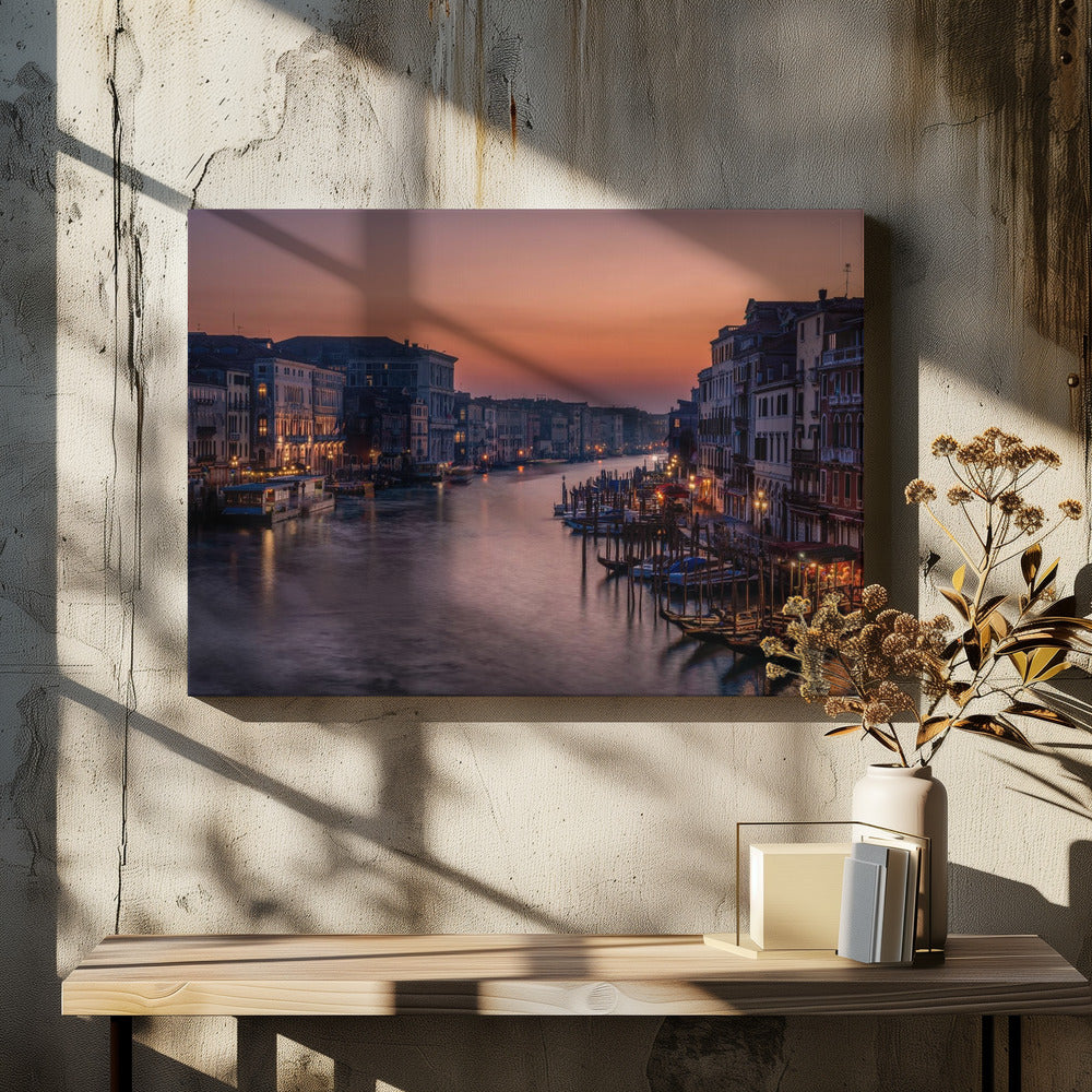 Venedig Canal Grande bei Sonnenuntergang | Leinwand