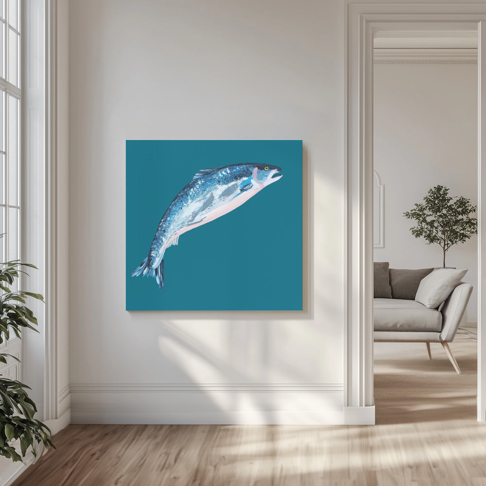 Springender Lachs | Leinwand