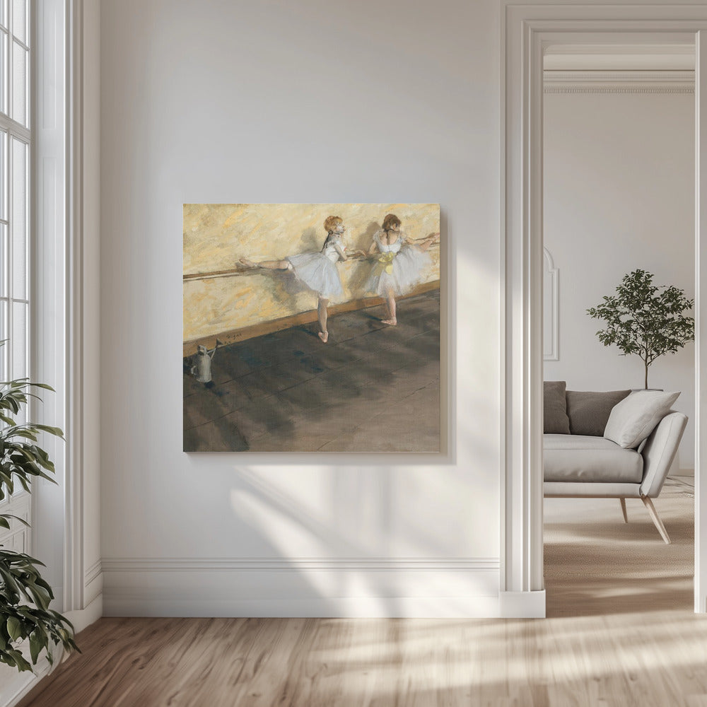 Tänzer üben an der Stange | Leinwand