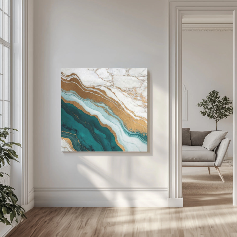 Goldene Adernwellen | Leinwand