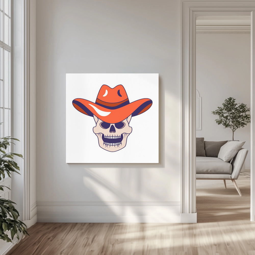 Cowboy-Totenkopf-Symbol | Leinwand