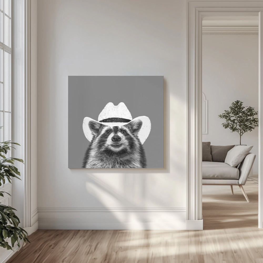 Wyatt, der Cowboy-Waschbär | Leinwand