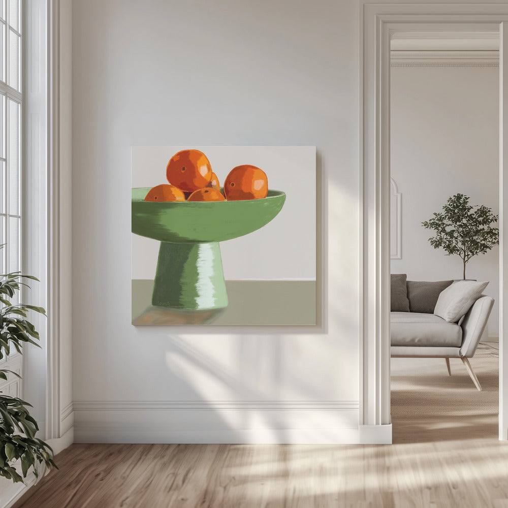 Mandarinen in Obstschale | Leinwand