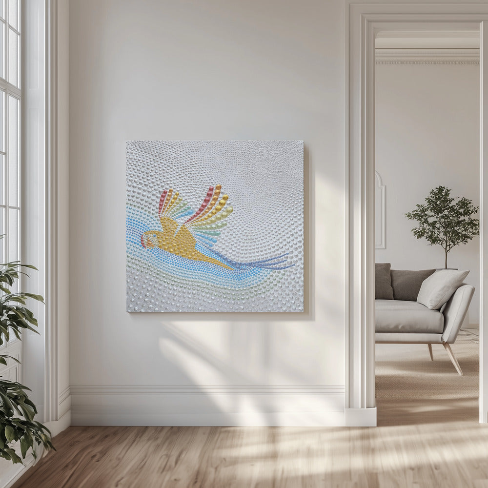 Regenbogenpapageiflug | Leinwand