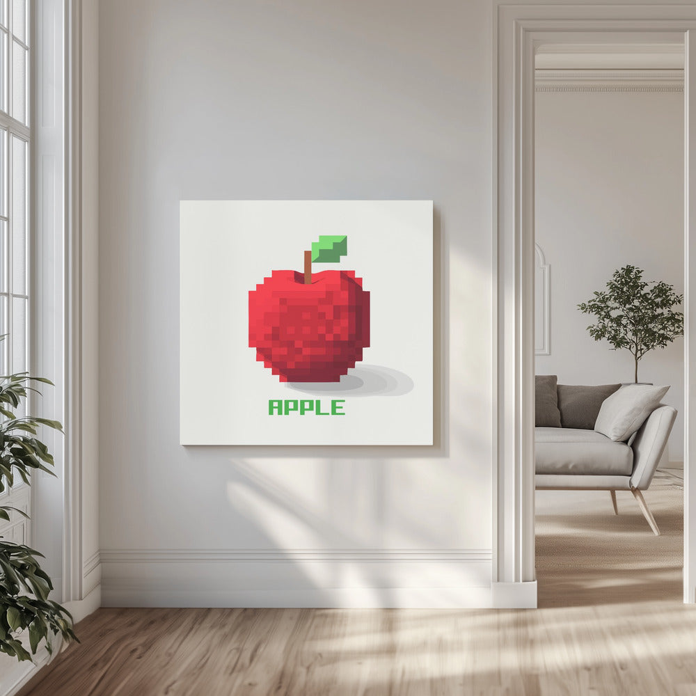 Pixel Frucht Apfel | Leinwand