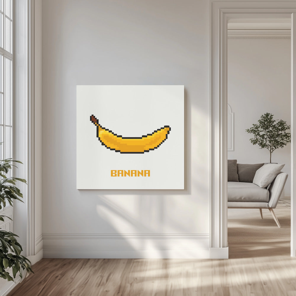 Pixelfrucht - Banane | Leinwand