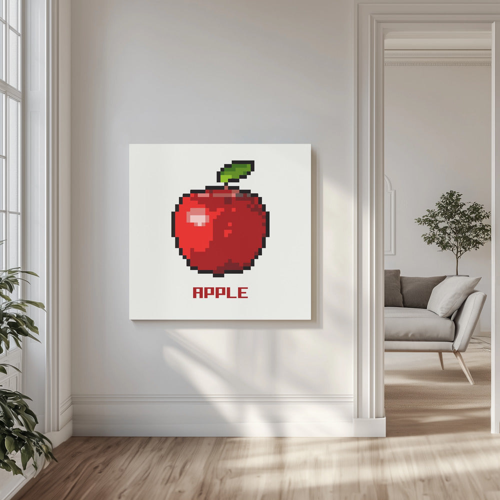 Pixel Fruit - Apfel | Leinwand