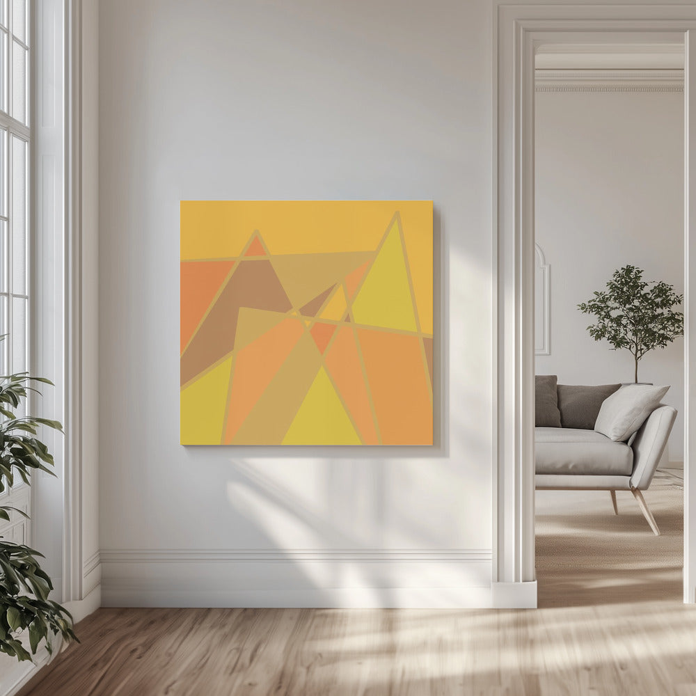 Goldene abstrakte Berge | Leinwand