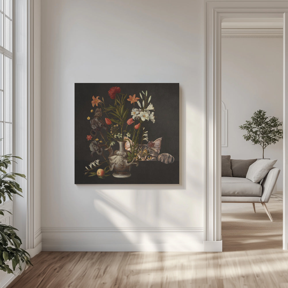 Vintage Vase With Vibrant Flowers | Canvas