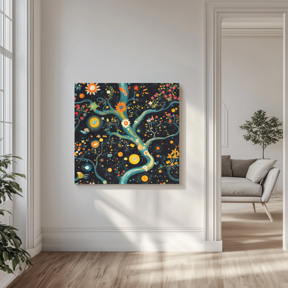 Kosmische Gartenblüten | Leinwand
