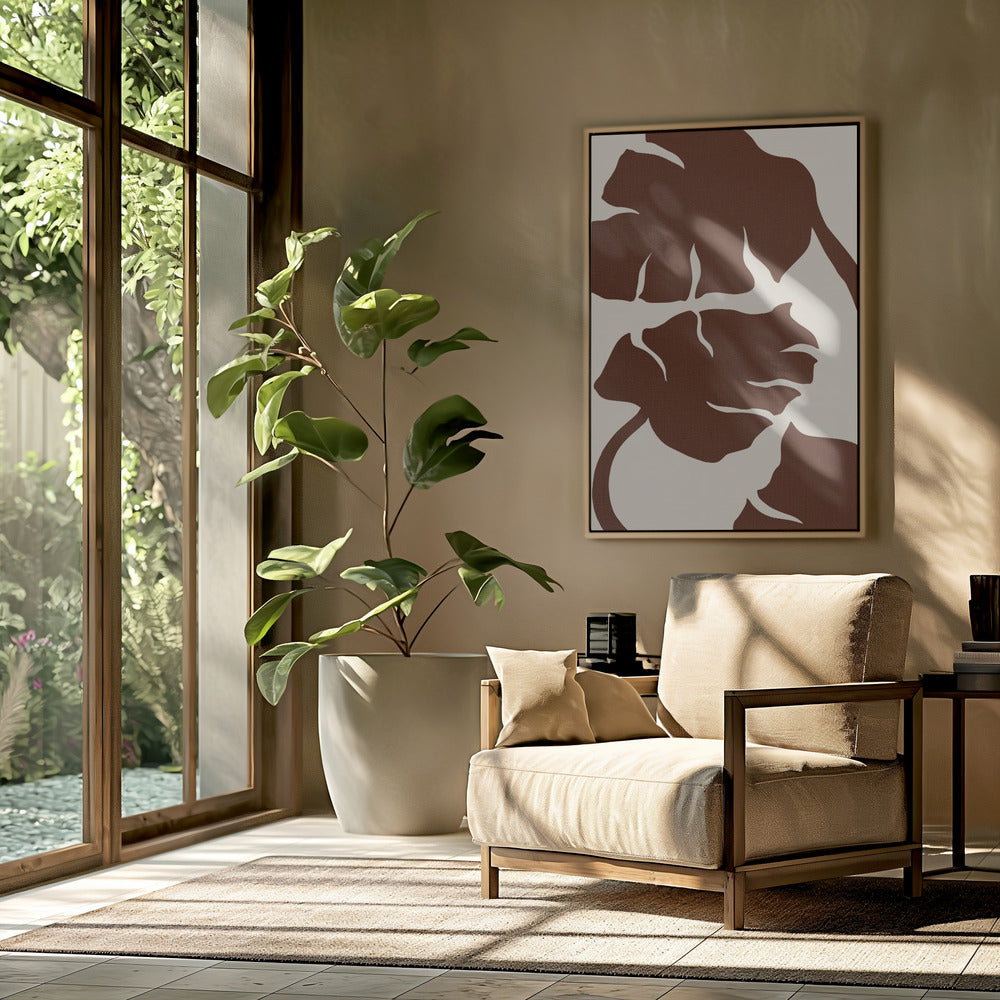 Monstera Leinwand Braun | Poster