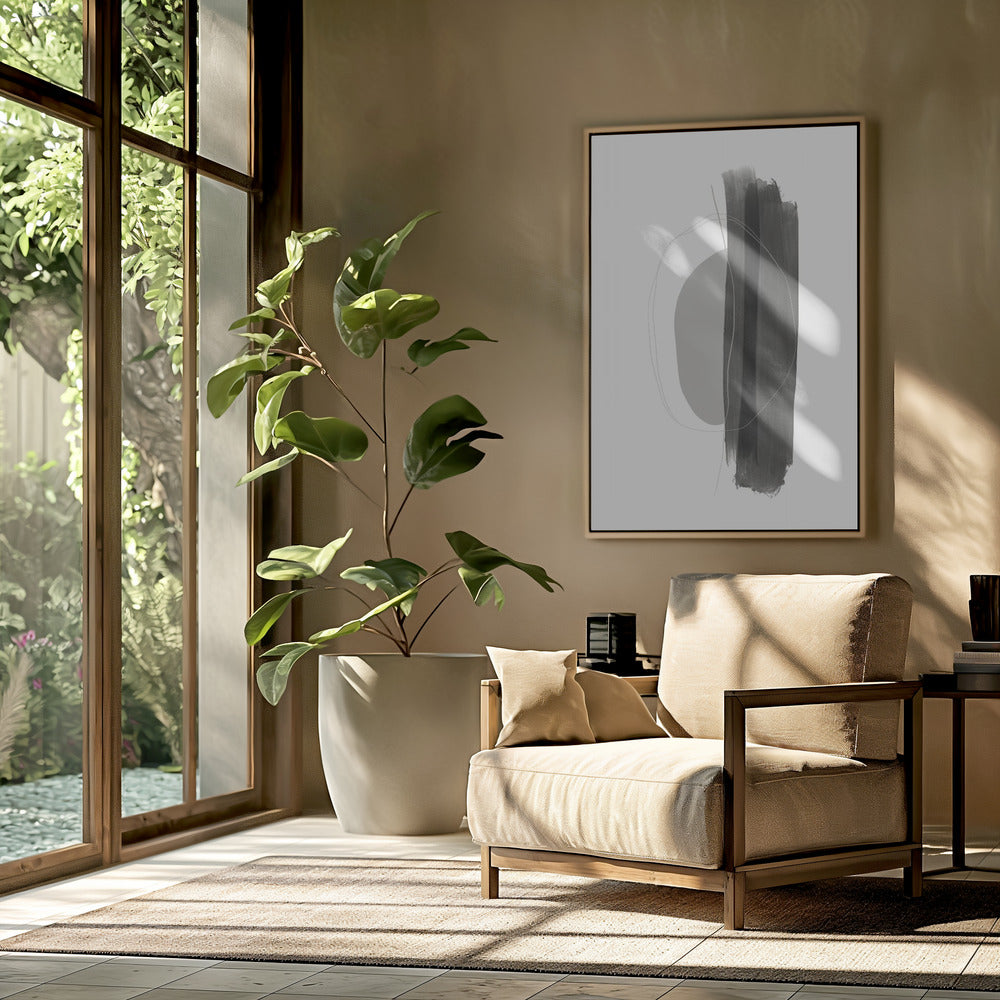 Monochrome Pinselstriche | Poster