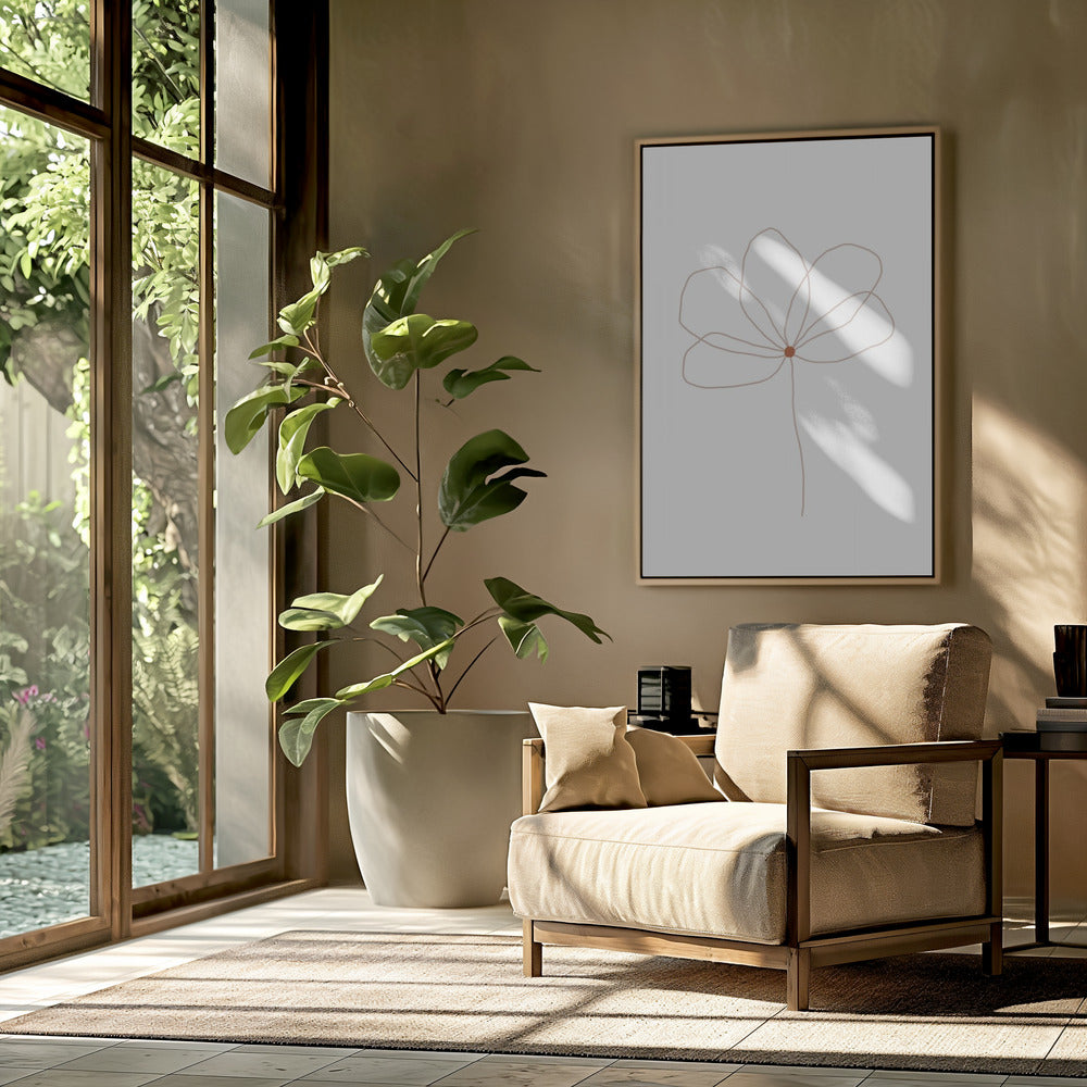 Zarte Linienblume | Poster