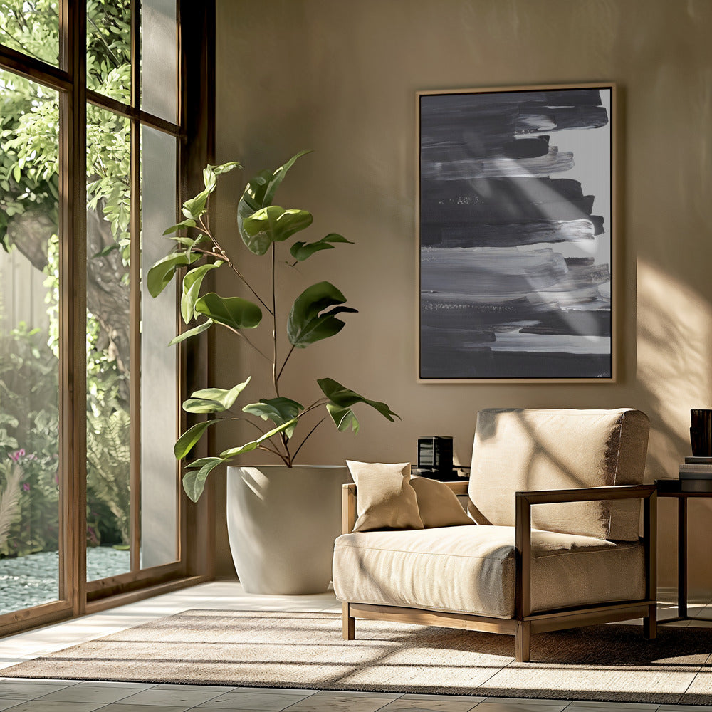 Monochrome Pinselstriche | Poster