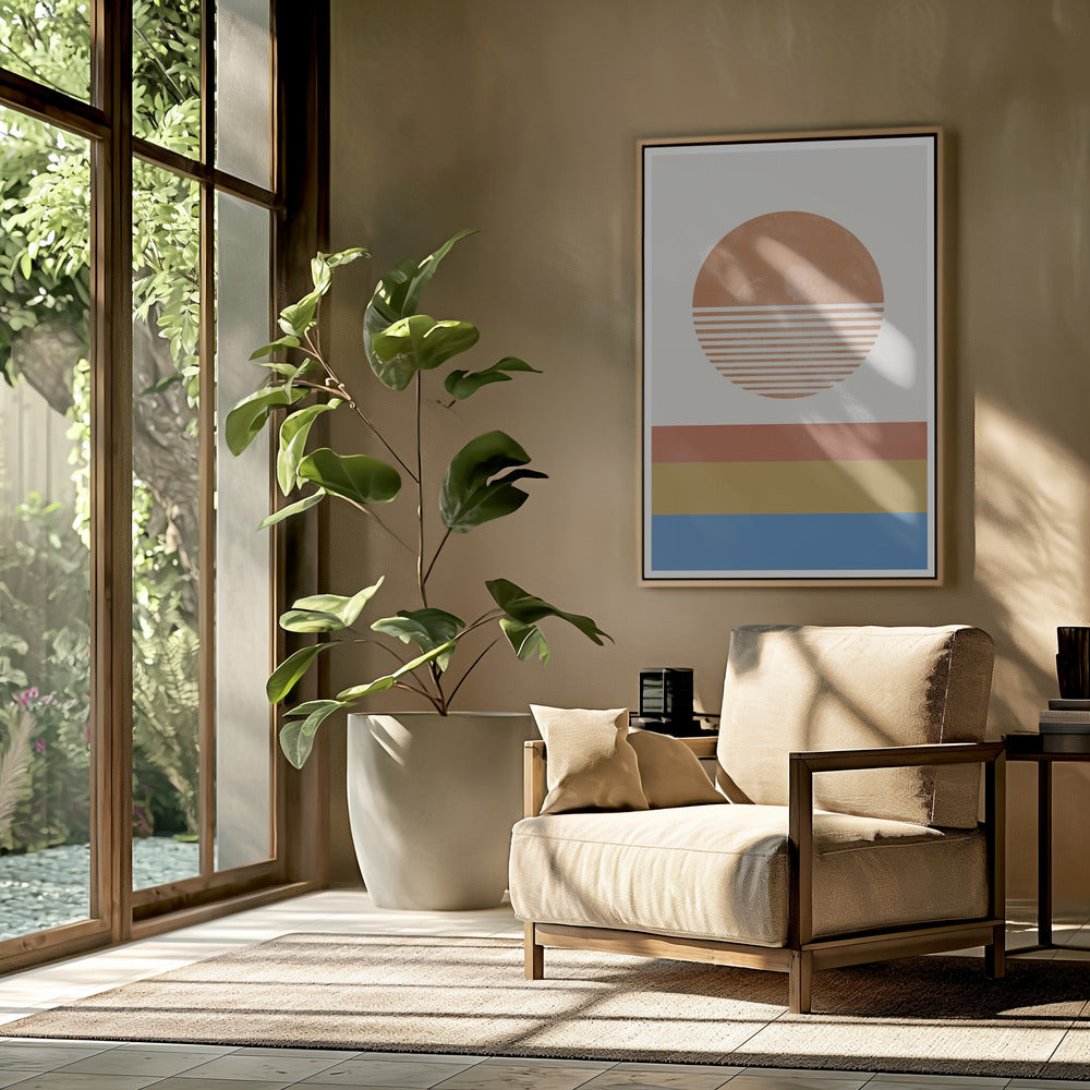 Striped Horizon Sun | Poster
