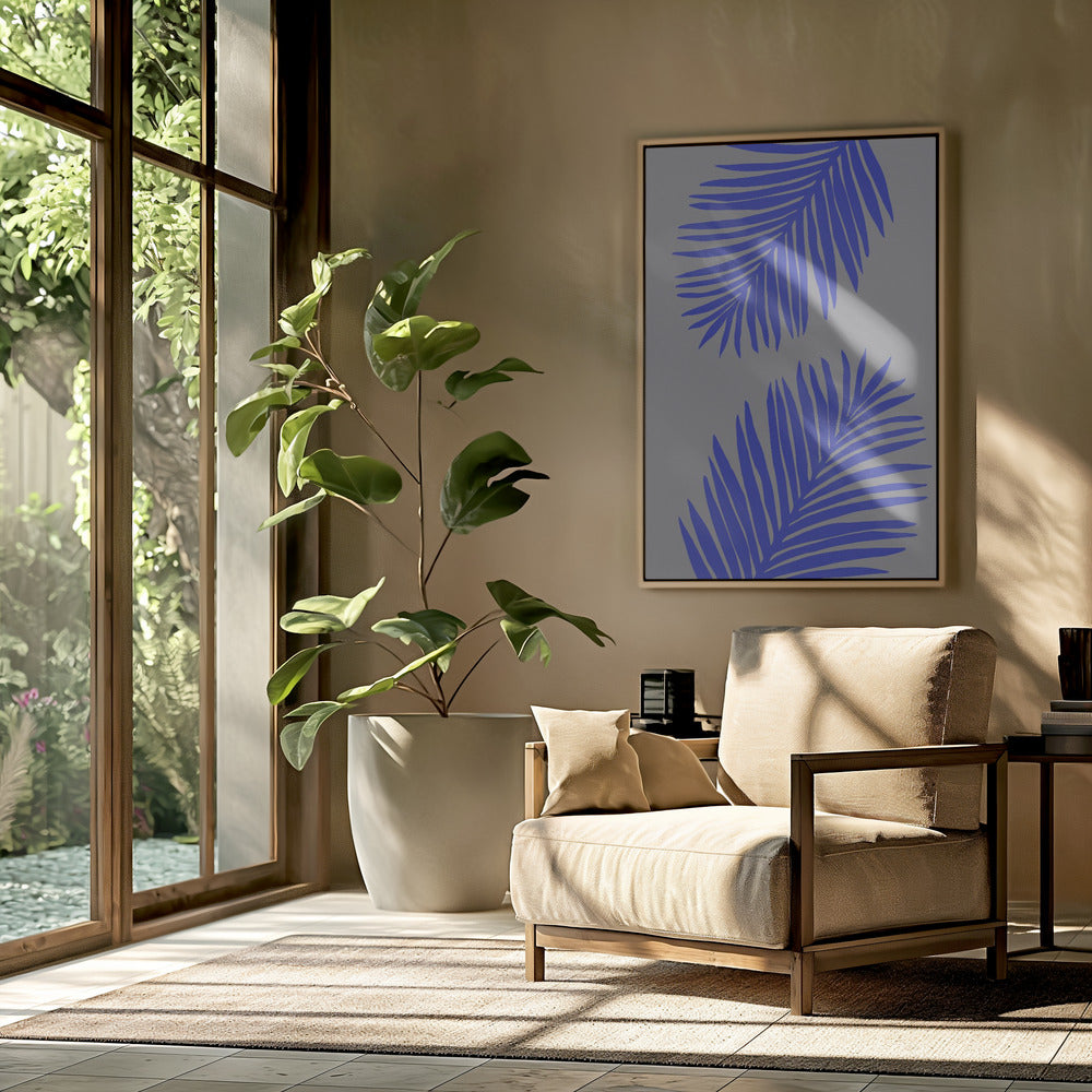 PALMBLATT 02 WEICHES GRAU | Poster