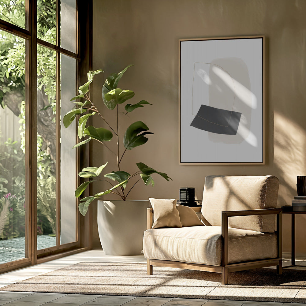 Geometrische Formen und einfache Linien in neutralen Tönen | Poster