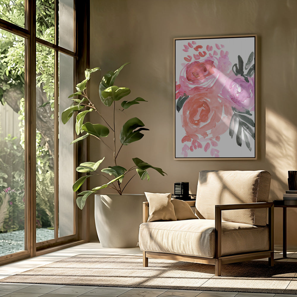 Maeko loose watercolor florals I | Poster